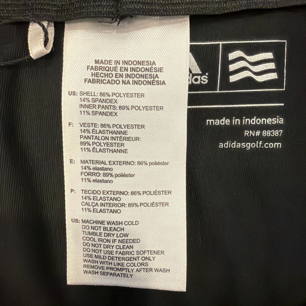 NWT Adidas Womens L Golf Skort Gray Black Print Stretch Athletic Pockets Skirt - Picture 10 of 14